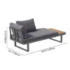 Slatera 4-Piece Outdoor Acacia & Aluminium Modular Sofa Set in Dark Grey
