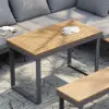 Slatera 4-Piece Outdoor Acacia & Aluminium Modular Sofa Set in Dark Grey