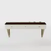120 cm Modern White Floating Makeup Vanity (Set) with Tempered Glass Top