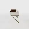 120 cm Modern White Floating Makeup Vanity (Set) with Tempered Glass Top