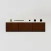 120 cm Modern White Floating Makeup Vanity (Set) with Tempered Glass Top