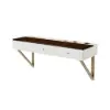 120 cm Modern White Floating Makeup Vanity (Set) with Tempered Glass Top