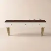 120 cm Modern White Floating Makeup Vanity (Set) with Tempered Glass Top