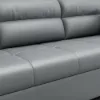 188 cm 2-Seater Faux Leather Pull-out Sleeper Sofa with Storage and Side Pockets – Light Gray Full