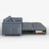 188 cm 2-Seater Faux Leather Pull-out Sleeper Sofa with Storage and Side Pockets – Deep Gray Full