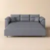 188 cm 2-Seater Faux Leather Pull-out Sleeper Sofa with Storage and Side Pockets – Deep Gray Full