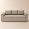 188 cm 2-Seater Faux Leather Pull-out Sleeper Sofa with Storage and Side Pockets – Beige Full Convertible