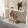 100 cm White Accent Console Table with Sintered Stone Top