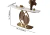 100 cm White Accent Console Table with Sintered Stone Top