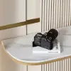 100 cm White Accent Console Table with Sintered Stone Top