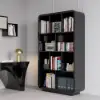 Picture of Chicent 2000mm Modern Black Bookshelf 4-Tier Standard Bookcase with Rich Storage