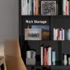 Picture of Chicent 2000mm Modern Black Bookshelf 4-Tier Standard Bookcase with Rich Storage