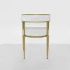 Modern White Dining Room Chair Velvet Upholstered Curved Back with Gold Metal Leg