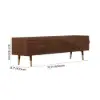 Picture of Lake Mid Century TV Stand with Wavy Design Walnut Storage Drawers for TVs Up to 1905mm