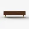 Picture of Lake Mid Century TV Stand with Wavy Design Walnut Storage Drawers for TVs Up to 1905mm