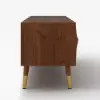 Picture of Lake Mid Century TV Stand with Wavy Design Walnut Storage Drawers for TVs Up to 1905mm
