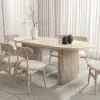 Fluve 160 - 200 cm Extendable Oval Whitewash Dining Table, Seats 4-6