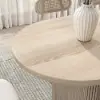 Fluve 160 - 200 cm Extendable Oval Whitewash Dining Table, Seats 4-6