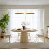 Japandi Extendable Dining Table 100 - 140 cm Whitewash 6-Seater Oval&Round Table