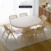 Japandi Extendable Dining Table 100 - 140 cm Whitewash 6-Seater Oval&Round Table