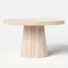 Japandi Extendable Dining Table 100 - 140 cm Whitewash 6-Seater Oval&Round Table
