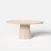 Japandi Extendable Dining Table 100 - 140 cm Whitewash 6-Seater Oval&Round Table