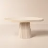 Japandi Extendable Dining Table 100 - 140 cm Whitewash 6-Seater Oval&Round Table