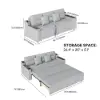 2108 cm Queen Cotton & Linen Pull-out Sofa Bed with Storage