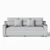 2108 cm Queen Cotton & Linen Pull-out Sofa Bed with Storage