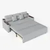 2108 cm Queen Cotton & Linen Pull-out Sofa Bed with Storage