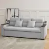 2108 cm Queen Cotton & Linen Pull-out Sofa Bed with Storage