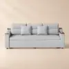 2108 cm Queen Cotton & Linen Pull-out Sofa Bed with Storage