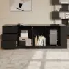 Modern 1803 mm L-Shaped Black Executive Desk with Left Hand Return