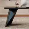 Modern 1803 mm L-Shaped Black Executive Desk with Left Hand Return