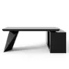 Modern 1803 mm L-Shaped Black Executive Desk with Left Hand Return