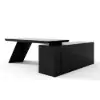 Modern 1803 mm L-Shaped Black Executive Desk with Left Hand Return