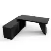 Modern 1803 mm L-Shaped Black Executive Desk with Left Hand Return