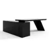 Modern 180 cm L-Shaped Black Executive Desk with Right Hand Return