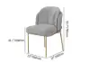 Modern Dining Chairs Cotton&Linen Upholstered Gray Side Chair in Gold Dining Room Chairs
