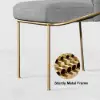 Modern Dining Chairs Cotton&Linen Upholstered Gray Side Chair in Gold Dining Room Chairs