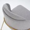 Modern Dining Chairs Cotton&Linen Upholstered Gray Side Chair in Gold Dining Room Chairs