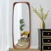 Mid-Century Rectangle Walnut Full Length Leaning Floor Mirror Wood Frame 175 cm x 50 cm