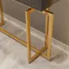 1200mm Modern Narrow Black Console Table with Storage Drawers and Metal Legs in Gold