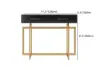 1200mm Modern Narrow Black Console Table with Storage Drawers and Metal Legs in Gold