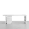 Modern 150 cm White Wood Desk with Movable Cabinet