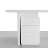 Modern 150 cm White Wood Desk with Movable Cabinet