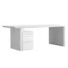 Modern 150 cm White Wood Desk with Movable Cabinet