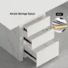 Modern 150 cm White Wood Desk with Movable Cabinet