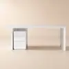 Modern 150 cm White Wood Desk with Movable Cabinet