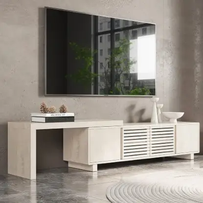 Picture of Extendable Grille-Inspired TV Stand with Storage(1600mm-2100mm)